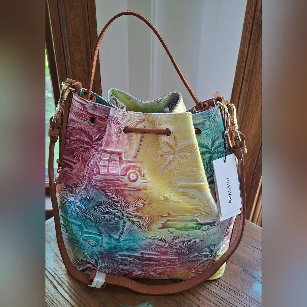 Multicolor Drawstring Bucket Bag - Picture 5 of 9